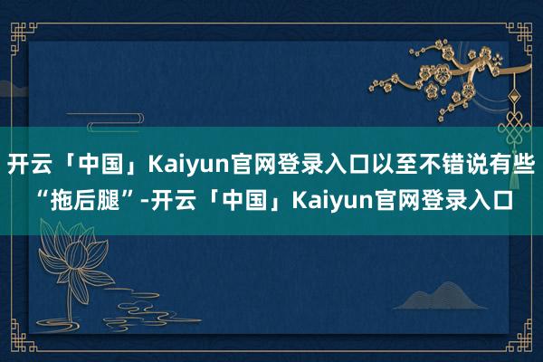 开云「中国」Kaiyun官网登录入口以至不错说有些“拖后腿”-开云「中国」Kaiyun官网登录入口