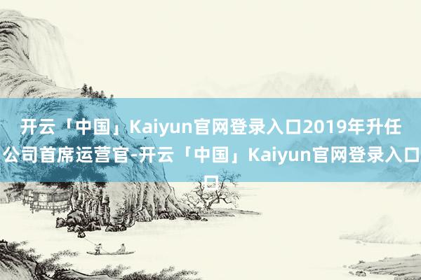 开云「中国」Kaiyun官网登录入口2019年升任公司首席运营官-开云「中国」Kaiyun官网登录入口