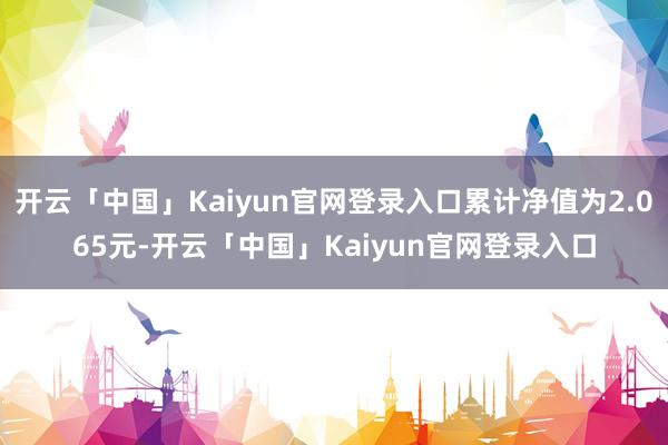 开云「中国」Kaiyun官网登录入口累计净值为2.065元-开云「中国」Kaiyun官网登录入口