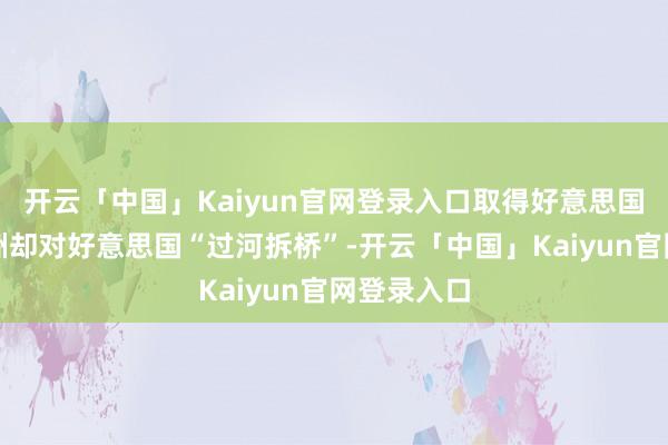 开云「中国」Kaiyun官网登录入口取得好意思国支持的欧洲却对好意思国“过河拆桥”-开云「中国」Kaiyun官网登录入口