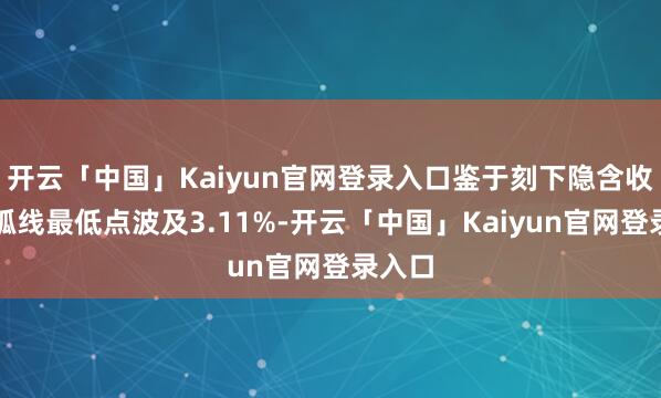 开云「中国」Kaiyun官网登录入口鉴于刻下隐含收益率弧线最低点波及3.11%-开云「中国」Kaiyun官网登录入口